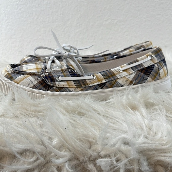 ROCK & CANDY Duffy Plaid Boat Shoes Loafers Size 10 - Picture 6 of 10